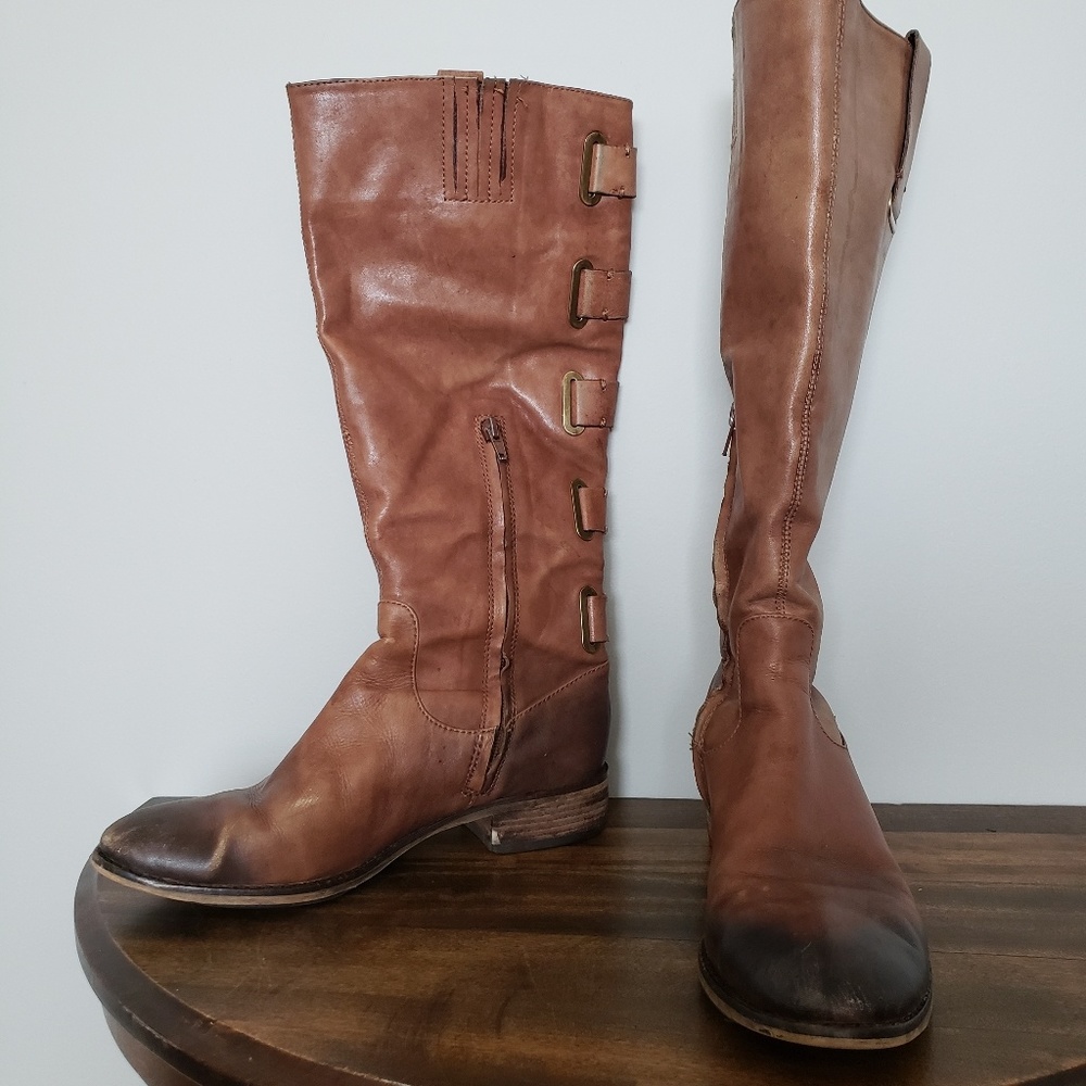 Arturo Chiang Leather Riding Boots, Brass Hardware